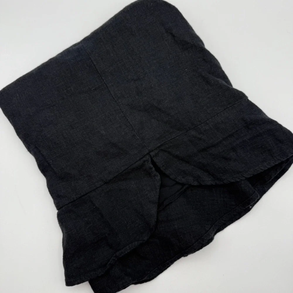 Abercrombie & Fitch Ruffle Hem Mini Skirt‎ Linen Blend Black Womens Size S